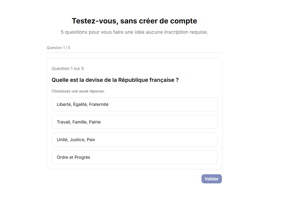 Personne répondant à un quiz naturalisation gratuit sur ordinateur portable